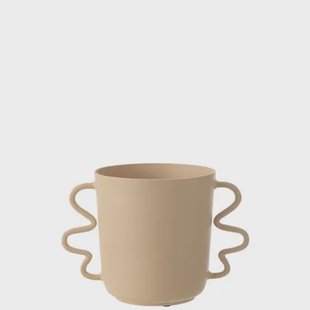 J-Line vaas Julien - aluminium - beige - Ø 21.5 cm