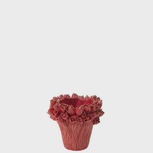 J-Line vaas Ambrosia - keramiek - rood - small - Ø 20.5 cm