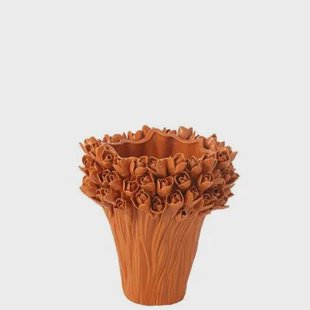 J-Line vaas Ambrosia - keramiek - oranje - medium - Ø 28 cm