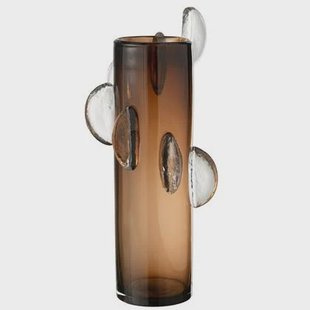 J-Line vaas Steggy - glas - bruin - large - 46 cm hoog