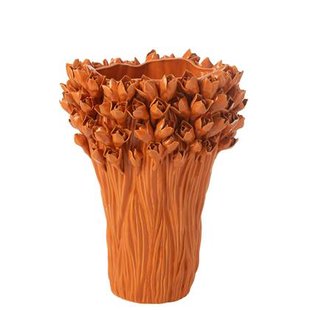J-Line vaas Ambrosia - keramiek - oranje - large - Ø 35 cm