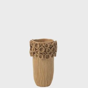 J-Line vaas Koraal Hoog - keramiek - geel - small - 32.5 cm hoog