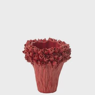 J-Line vaas Ambrosia - keramiek - rood - medium - Ø 20.5 cm