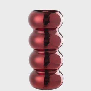 J-Line vaas Rups - glas - donkerrood - 30 cm hoog