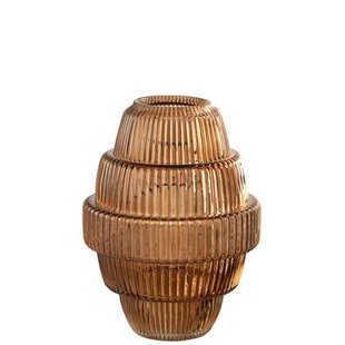 J-Line vaas Max - glas - bruin - large - 30 cm hoog