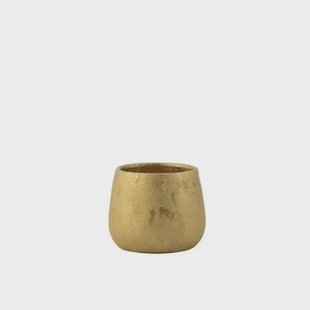 J-Line bloempot Rond - keramiek - goud - small - Ø 17 cm