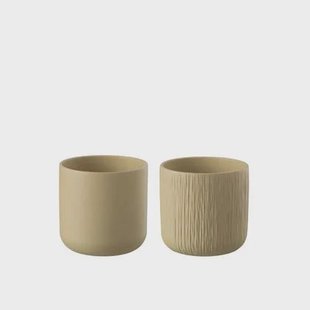 J-Line bloempot Gen - keramiek - beige - medium - 2 stuks - Ø 15 cm J-Line bloempot Gen - keramiek - beige - medium - 2 stuks - Ø 15 cm