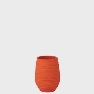 J-Line bloempot Fiesta - keramiek - oranje - medium - Ø 19 cm J-Line bloempot Fiesta - keramiek - oranje - medium - Ø 19 cm