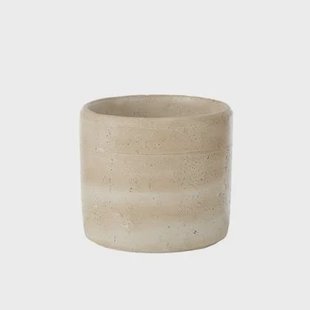 J-Line bloempot Olina Rond - cement - creme - large - Ø 17.5