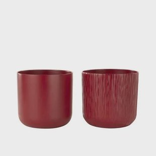 J-Line bloempot Gen - keramiek - rood - extra large - 2 stuk