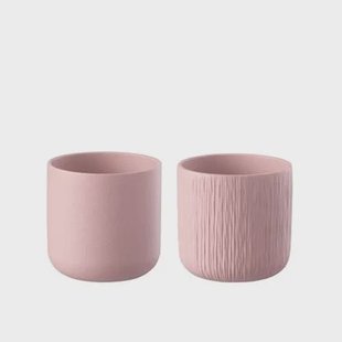 J-Line bloempot Gen - keramiek - roze - large - 2 stuks - Ø