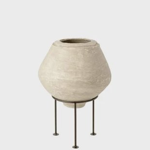 J-Line bloempot Op Voet Chad - papier - wit - Ø 53 cm