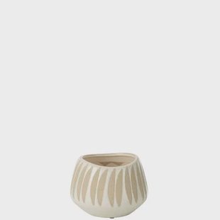 J-Line bloempot Kai - keramiek - beige|wit - small - Ø 16 cm J-Line bloempot Kai - keramiek - beige|wit - small - Ø 16 cm