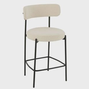 J-Line barstoel boucle - multiplex|polyester - wit|zwart