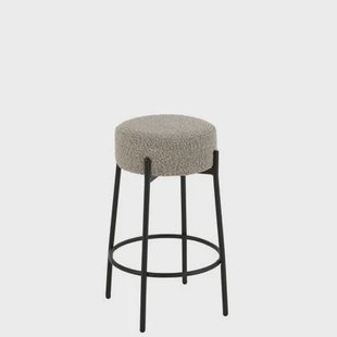 J-Line barkruk Bouclé - multi - metaal|polyresin - grijs|zwa