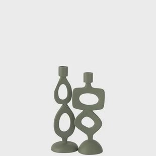 J-Line kaarshouder Ringen - aluminium - groen - 2 stuks