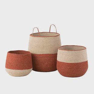 J-Line Set Van 3 Mand Zeegras Naturel|Terracotta J-Line Set Van 3 Mand Zeegras Naturel|Terracotta