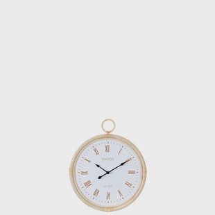 J-Line klok Kyr - rotan - naturel|wit - small - Ø 48 cm