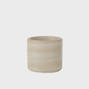 J-Line bloempot Olina Rond - cement - creme - medium - Ø 14