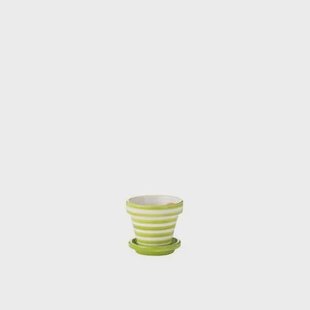 J-Line bloempot Granada Stripes Handmade Painted - keramiek - groen - extra small - Ø 17 cm J-Line bloempot Granada Stripes Handmade + Painted - keramiek - groen - extra small - Ø 17 cm