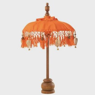 J-Line parasol Dayu - katoen|hout - oranje - small