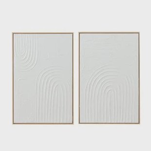 J-Line schilderij Elise - canvas - wit - 2 stuks