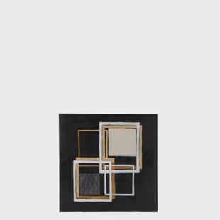 J-Line schilderij Vierkant - canvas|hout - zwart|goud