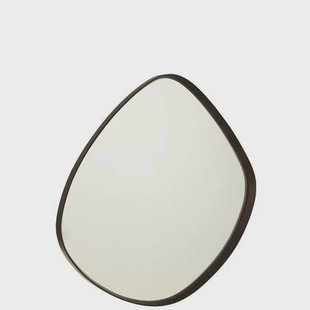 J-Line spiegel Abstract - glas - donkerbruin - large - Ø 79