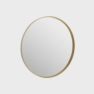J-Line spiegel Rond Hoge Rand - metaal|glas - goud - large - Ø 110 cm
