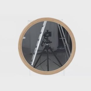 J-Line spiegel Rond - rotan|glas - naturel - medium - Ø 66.