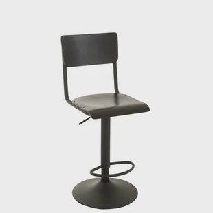 J-Line barstoel - hout|metaal - zwart - 2 stuks