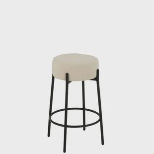 J-Line barkruk Bouclé - multiplex|polyester - wit|zwart