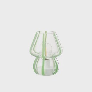 J-Line tafellamp Strepen - glas - transparant|groen - small