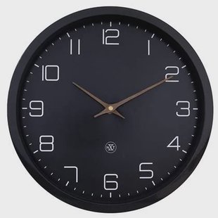 NeXtime - Wandklok 30cm - Stil - Zwart - Papier & Bioplastic - nXt
