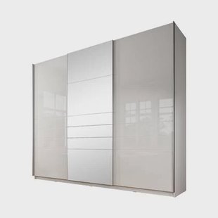 Meubella - Kledingkast Mariah 2 - Wit - 263 cm - Met spiegel