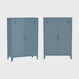 sweeek - Industriële metalen kasten 2 deuren (set van 2)