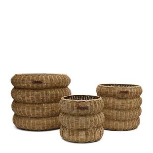 Riviera Maison Opbergmand Bruin - Menaggio Manden set 3 stuks - Rattan Riviera Maison Opbergmand Bruin - Menaggio Manden set 3 stuks - Rattan