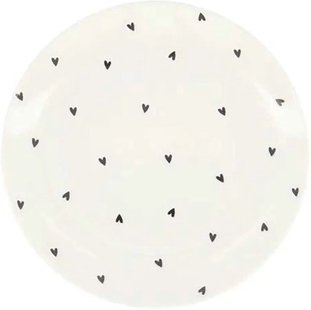 Zusss Gebaksbordje Hartjes Wit Antraciet