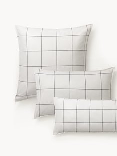 Geruite flanellen omkeerbare kussensloop Noelle van katoen
