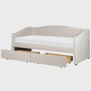 Beliani - VITTEL - Bed met opberger - Lichtbeige - Polyester