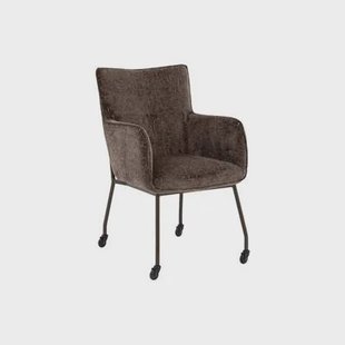 Goossens Eetkamerstoel Trullo - Fluweel met armleuning