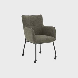 Goossens Eetkamerstoel Trullo - Textiel met armleuning