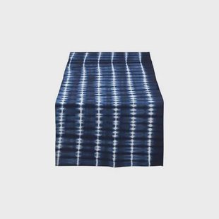 vtwonen - Tafelloper Tie Dye - Rechthoekig - Blauw, Wit - 60x180cm