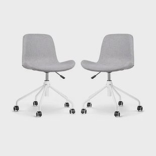 Nolon Nout-Fé Bureaustoelen Set van 2 - Lichtgrijs - Wit Onderstel