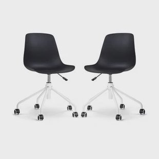 Nolon Nout-Pip Bureaustoelen Set van 2 - Zwart - Wit Onderstel