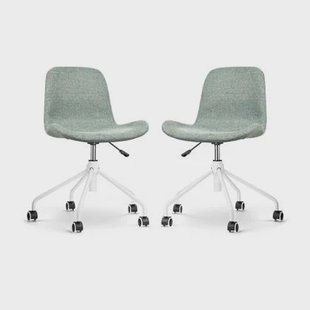 Nolon Nout-Fé Bureaustoelen Set van 2 - Zacht groen - Wit Onderstel Nolon Nout-Fé Bureaustoelen Set van 2 - Zacht groen - Wit Onderstel