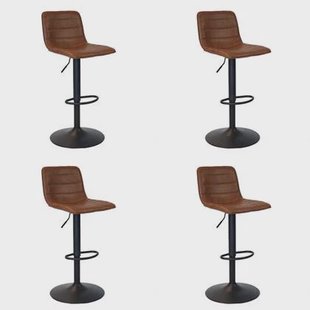 Bronx71 Industriële Barkruk Boston leer cognac 60 - 76 cm - draaibaar