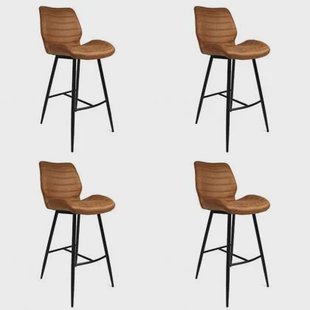 Bronx71 Industriële barkruk Morris cognac 71 cm - Barkrukken set van 4