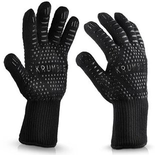 Krumble Hittebestendige oven handschoen - Zwart - Set van 2 Krumble Hittebestendige oven handschoen - Zwart - Set van 2