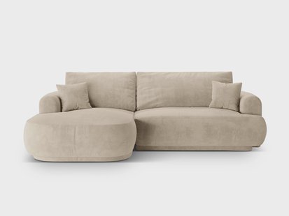 Hoekslaapbank links met opbergvak Ella velvet | Micadoni